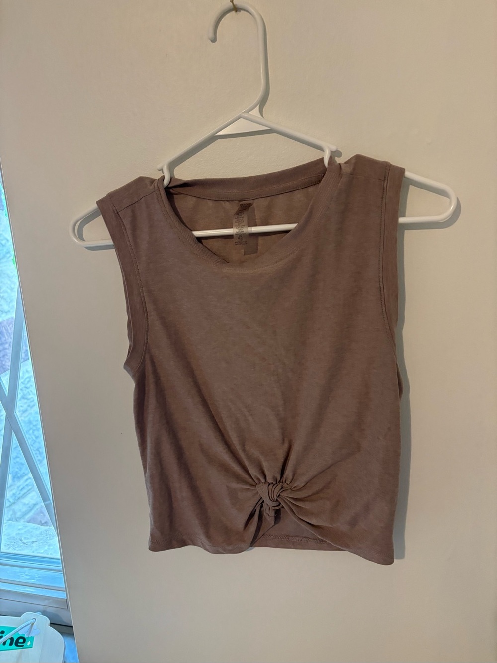 Beyond Yoga XS -  Knot Front Tank Top - light beige/cream